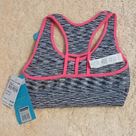 NWT ~ Marika Medium Impact Black/White Space Dye Sports Bra (Size: XS) - Picture 2 of 4